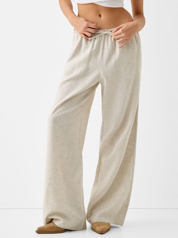 Wide Leg Pantalon Bershka en beige