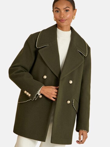 love & roses Between-seasons coat 'Pea' in Green: front