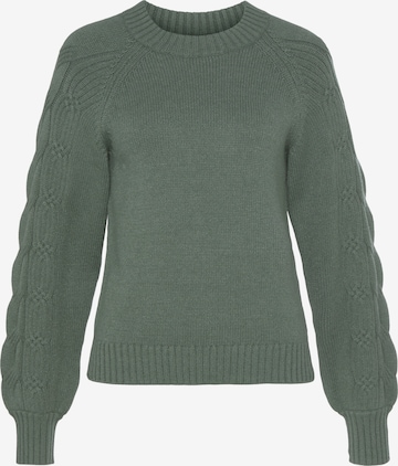 TAMARIS Sweater 'Ajourarm' in Green: front