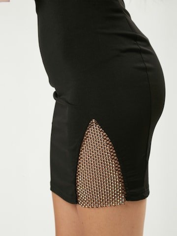 Influencer Skirt ' Rhinestone ' in Black