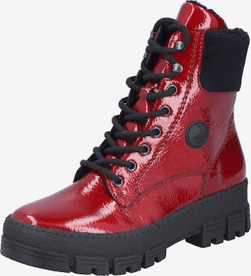 Bottines à lacets Rieker en rouge : devant
