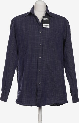 BOSS Black Button Up Shirt in S in Blue: front