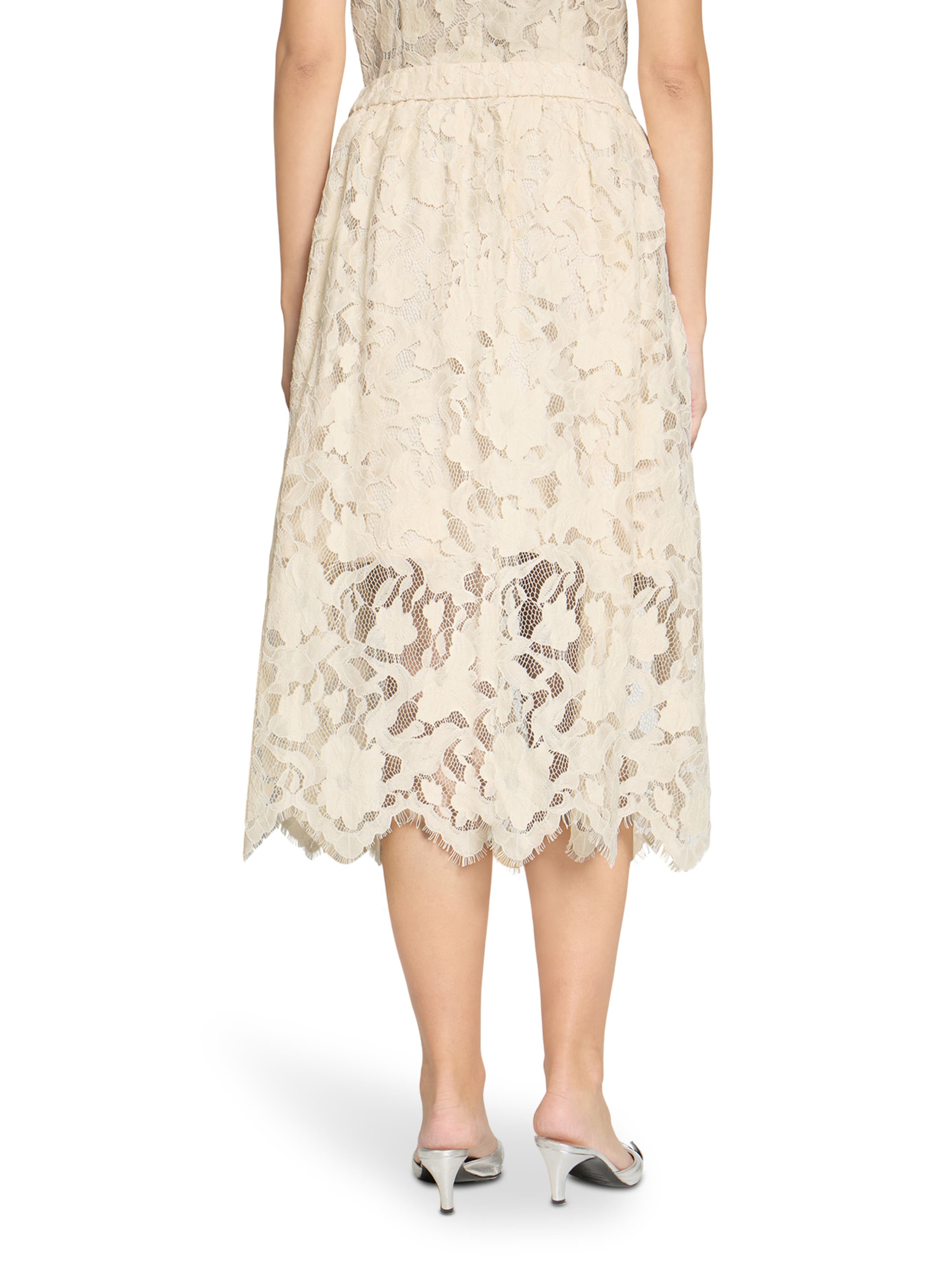 Vera Mont Spitzenrock mit Taschen in Beige