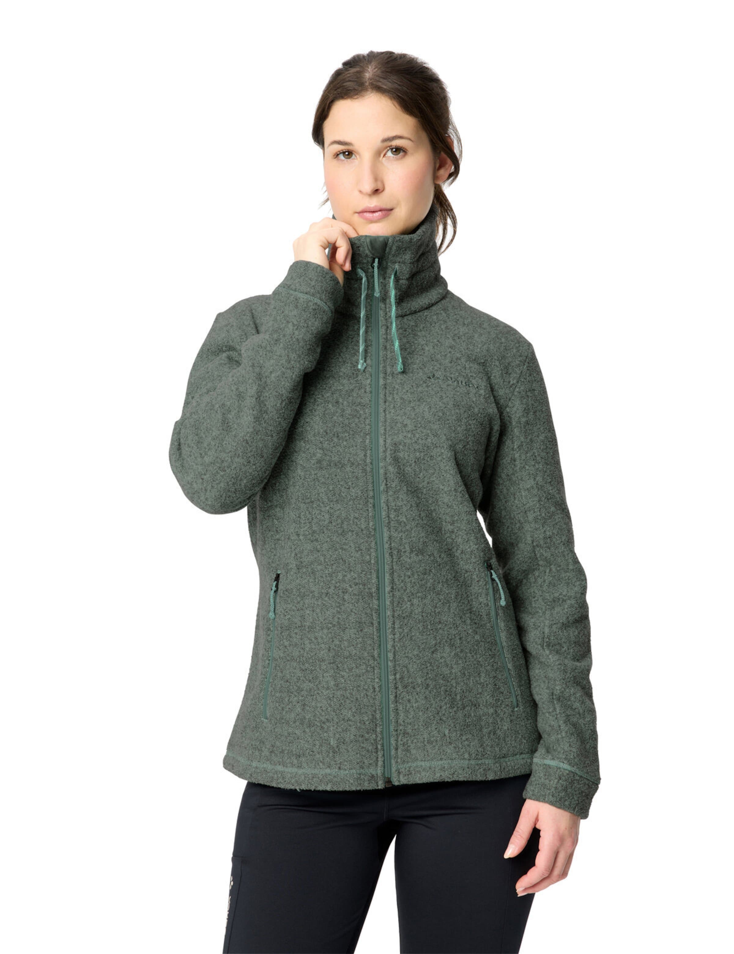 VAUDE Athletic fleece jacket 'Skomer' in Green: front