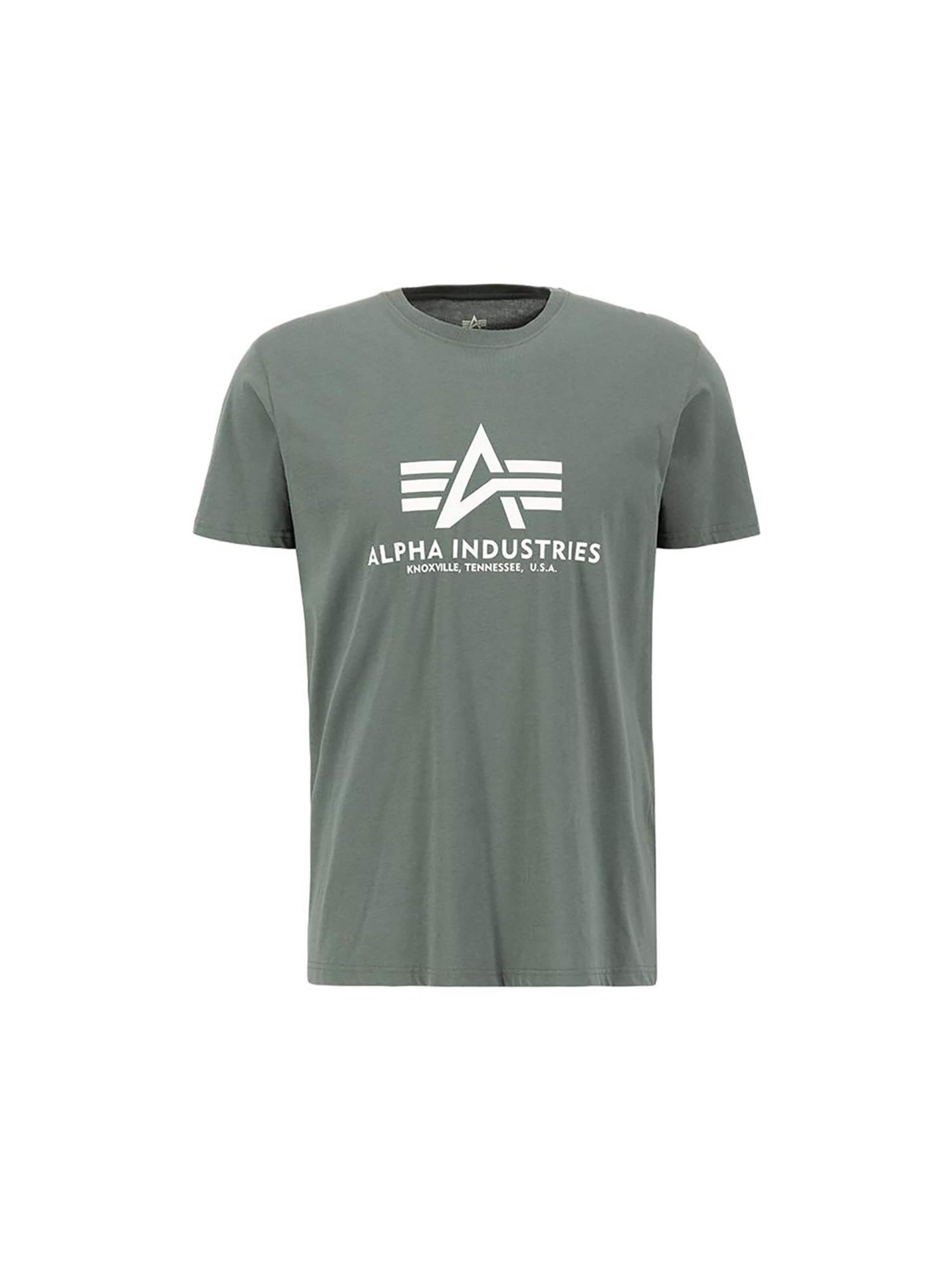 ALPHA INDUSTRIES Tričko - Zelená: predná strana