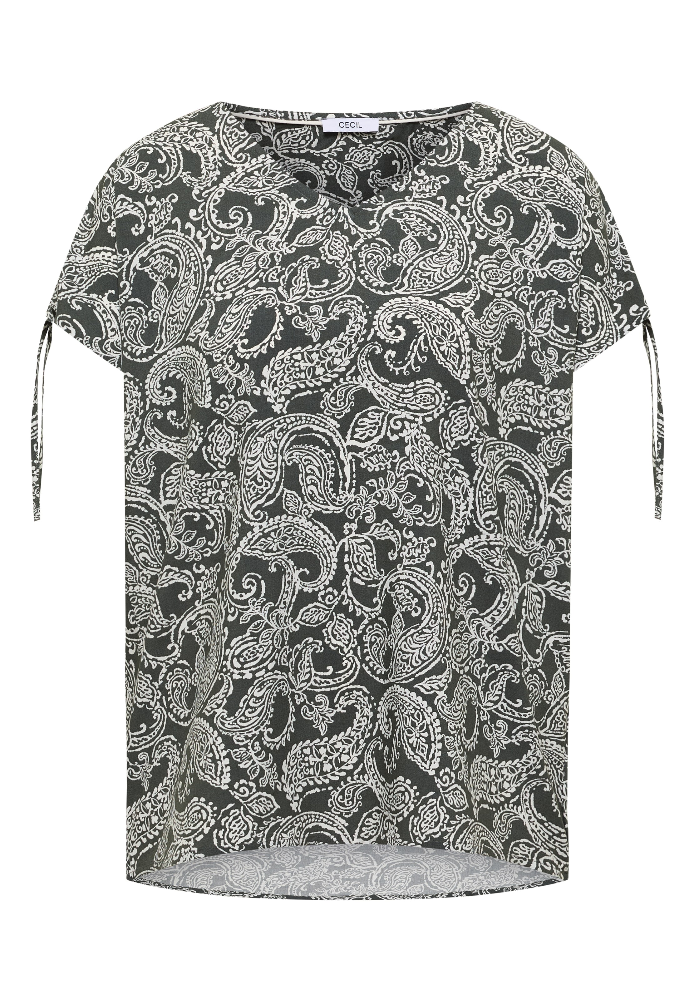 CECIL Blusenshirt mit gerafftem Detail in Grün: Vorderseite