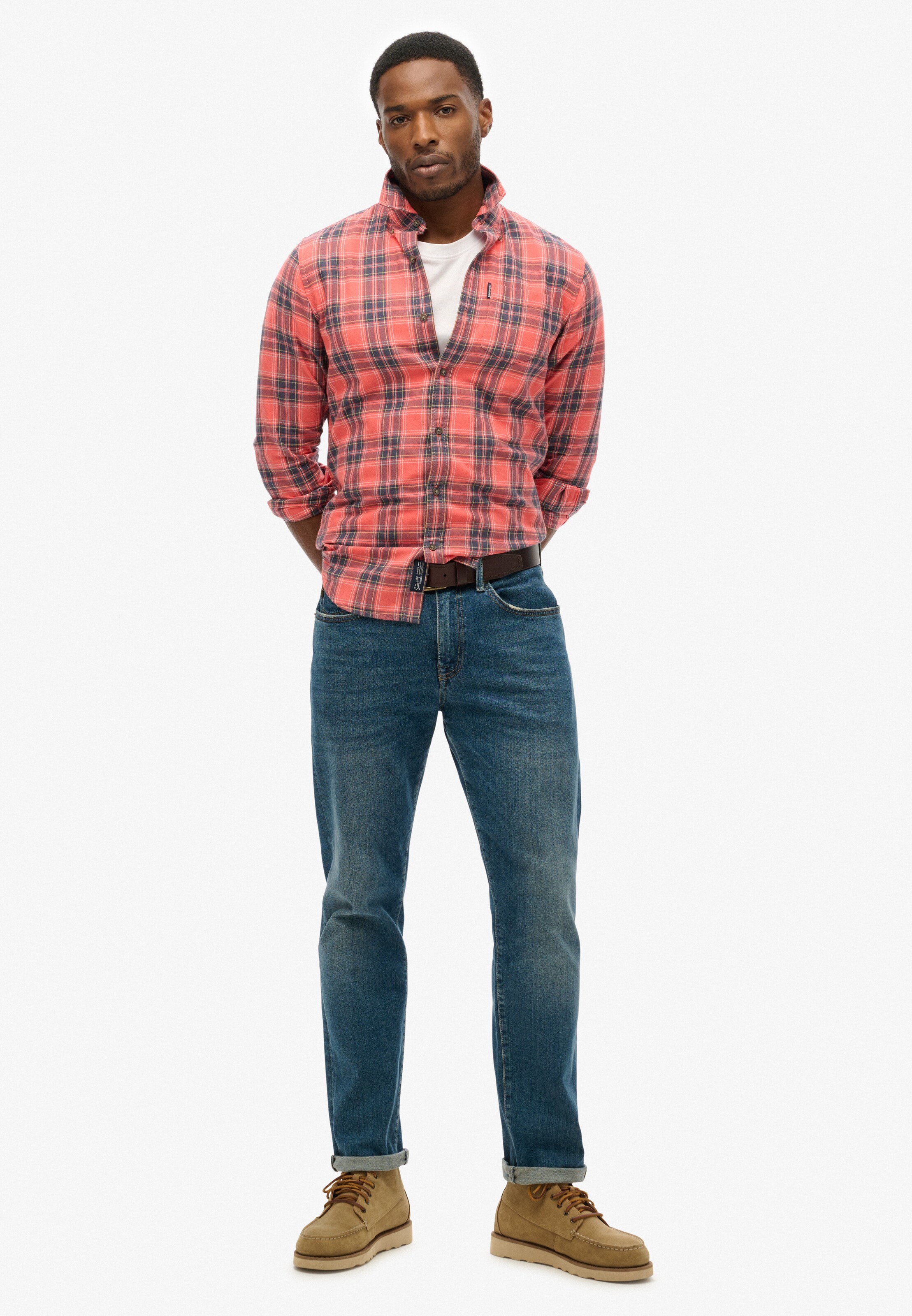 Superdry Regular fit Button Up Shirt in Red