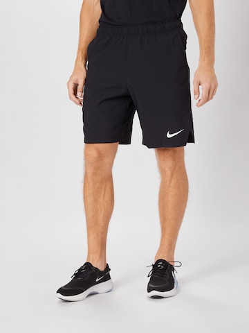 NIKEregular Sportske hlače 'FLEX' - crna boja: prednji dio