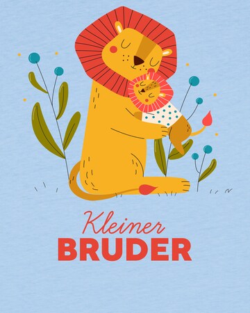 Maglietta 'Löwen Kleiner Bruder' di watabout.kids in blu