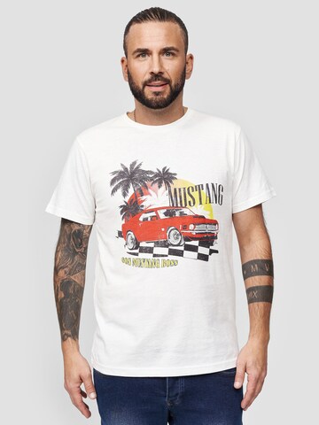 Recovered Shirt 'Ford Tropical Mustang' in White: front