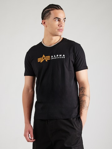 ALPHA INDUSTRIES Футболка в Черный: спереди