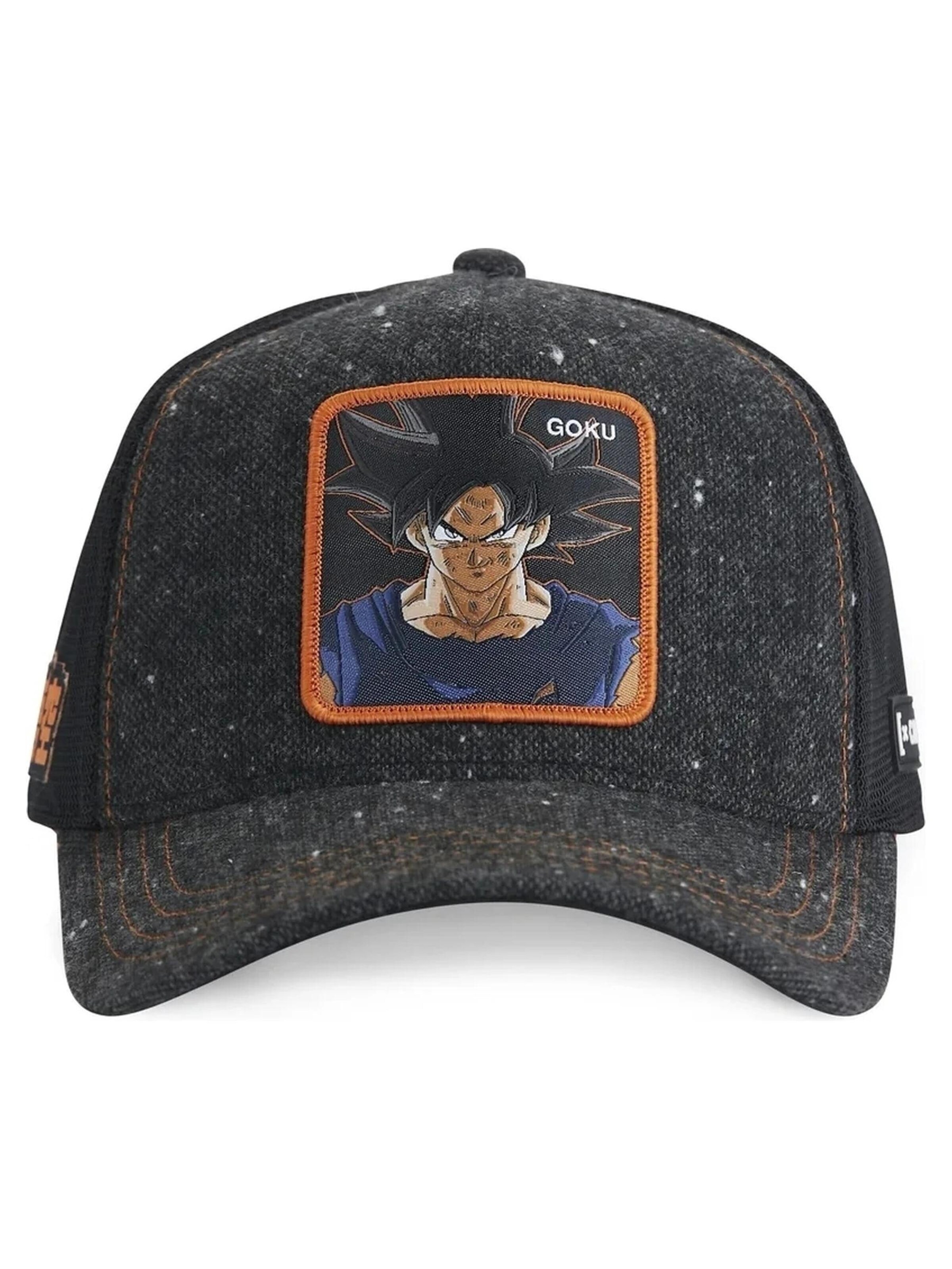 Capslab - Gorra 'Gorra capslab negra jaspeada goku sig trucker cap' en negro: frente