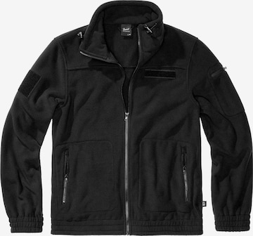 Brandit Fleecejacke 'Combat' in Schwarz: Vorderseite