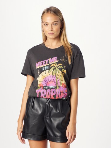 melns BILLABONG T-Krekls 'MEET ME IN THE TROPICS': no priekšpuses