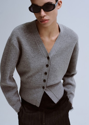 MANGO Knit Cardigan 'jarabe' in Grey: front