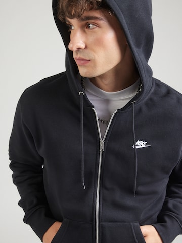 Nike Sportswear Sweat jacket 'CLUB' in Black