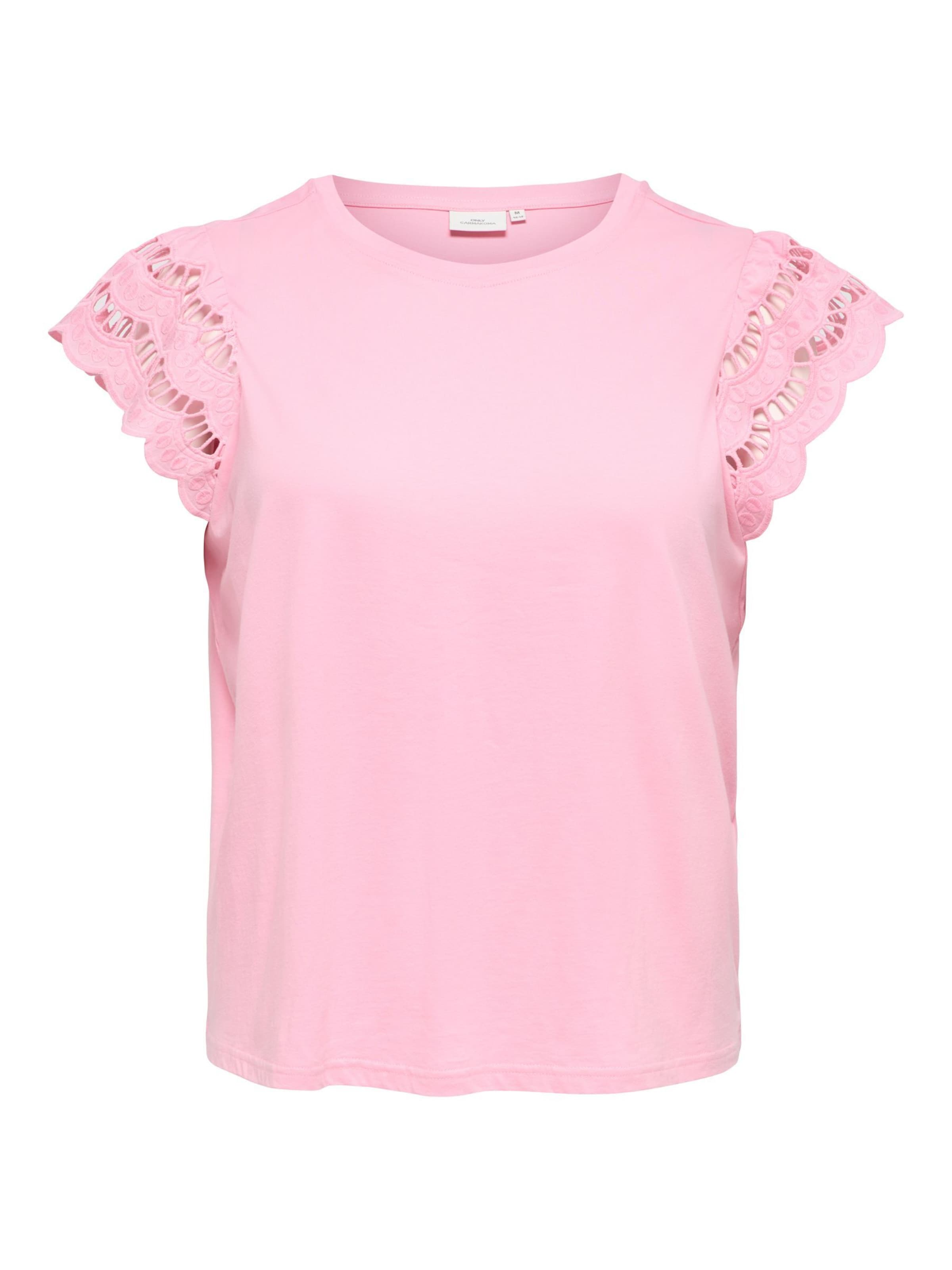 Maglietta 'CARMacy' di ONLY Carmakoma in rosa: frontale