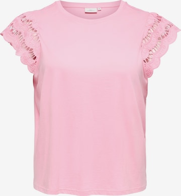 Maglietta 'CARMacy' di ONLY Carmakoma in rosa: frontale