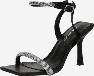 Public Desire Strap Sandals in Black: front