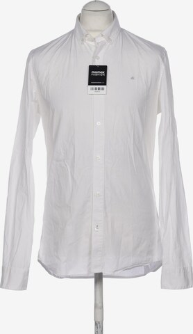 Calvin Klein Jeans Button Up Shirt in L in White: front