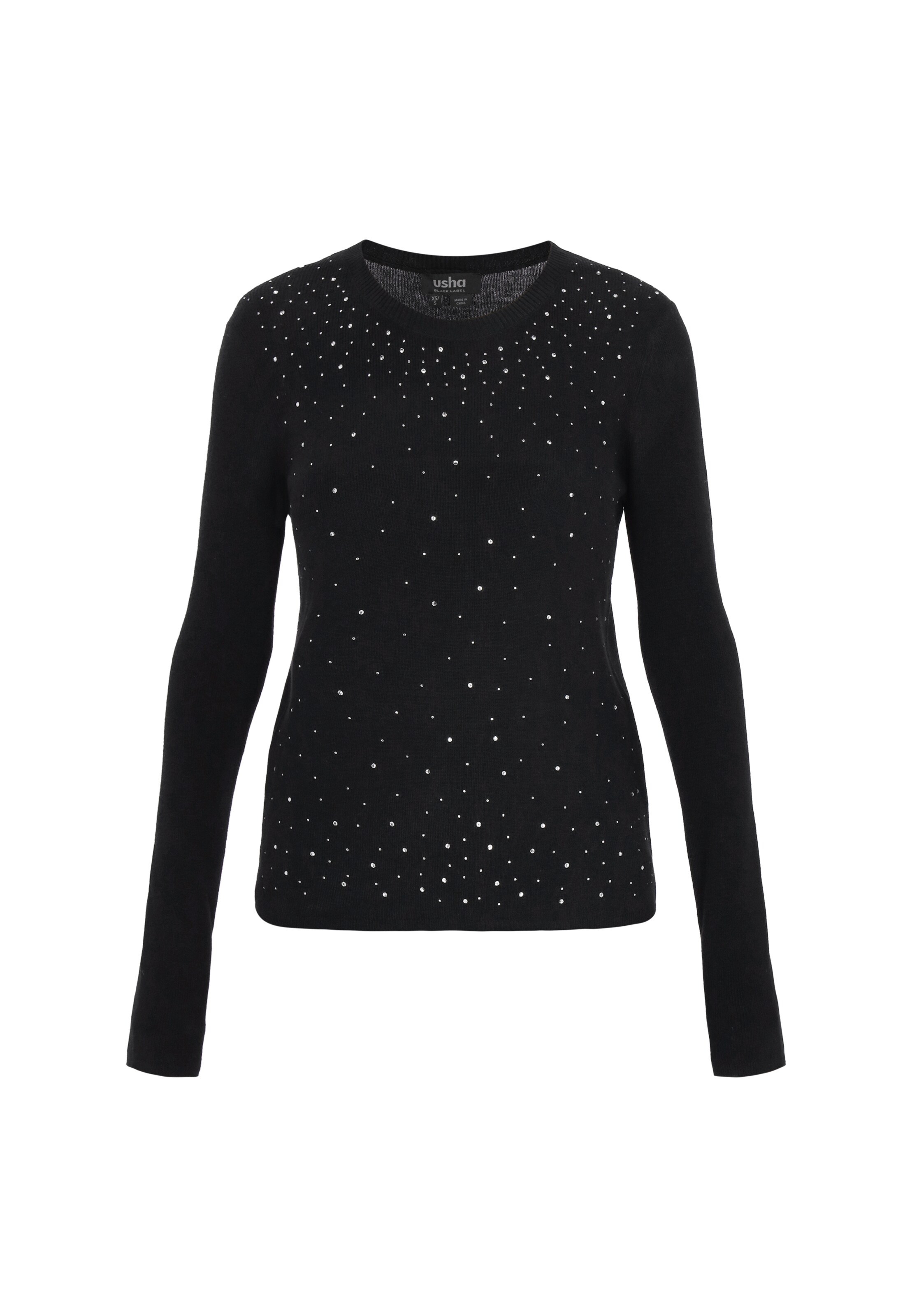 usha BLACK LABEL Trui 'Classic' in Zwart: voorkant