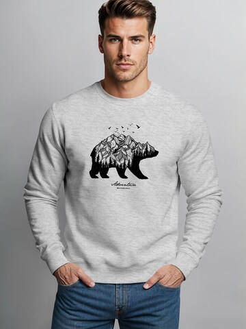 Neverless Sweatshirt 'Mountain Bear' in Grey
