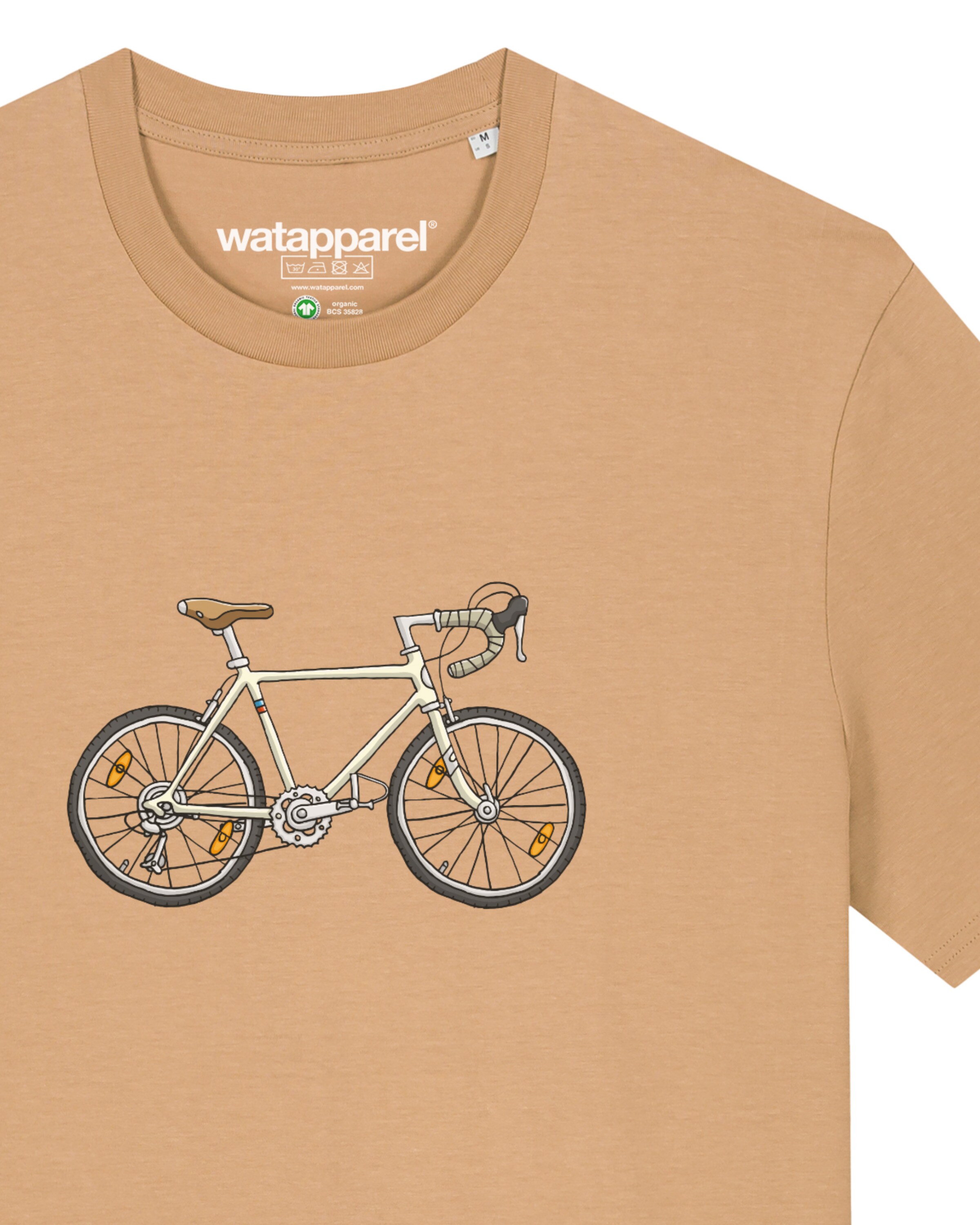 T-Shirt 'Doodle Bike' Watapparel en beige