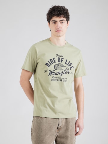 WRANGLER Μπλουζάκι 'AMERICANA TEE' σε πράσινο: μπροστά