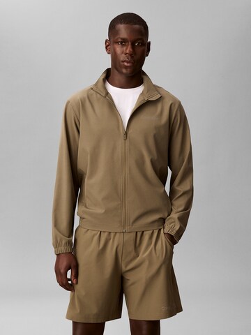 Calvin Klein Sport Sweatjacke in Grün: Vorderseite