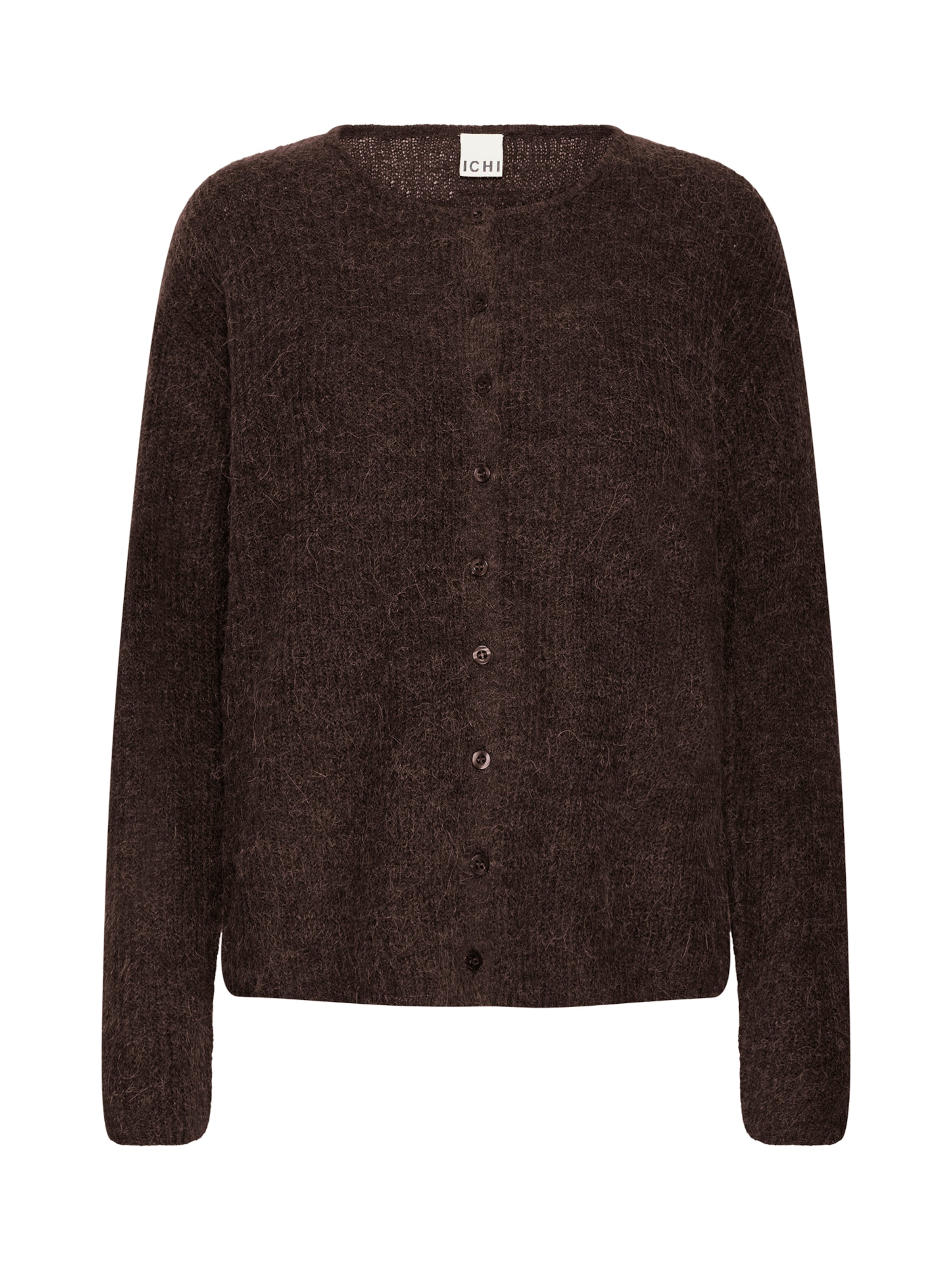 ICHI Knit Cardigan 'IHKAMARA' in Dark Brown | ABOUT YOU