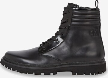 Calvin Klein Jeans - Botas con cordones en negro: frente