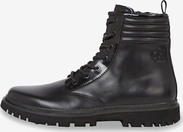 Calvin Klein Jeans Lace-Up Boots in Black: front