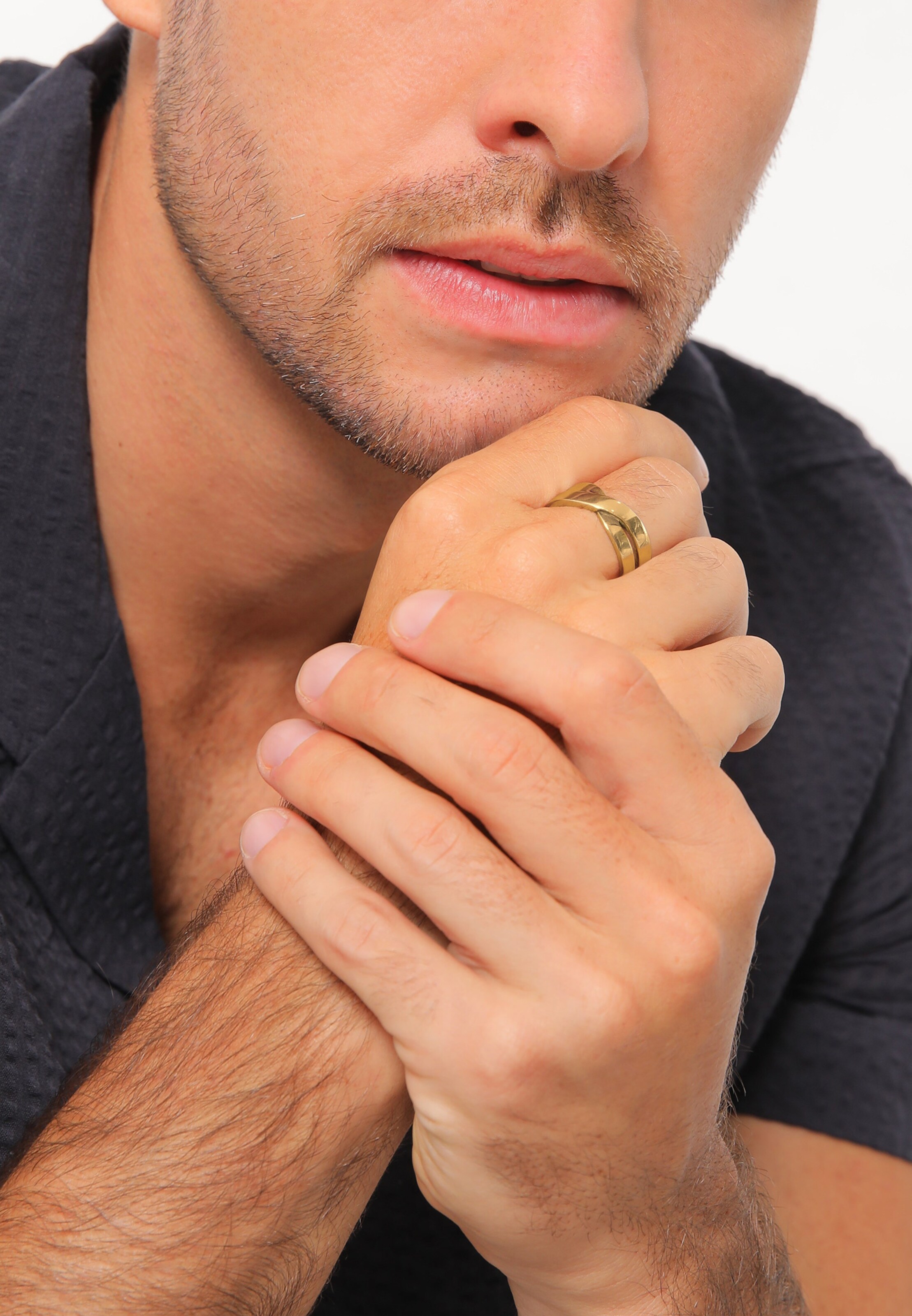 Bague 'Crossed' KUZZOI en or