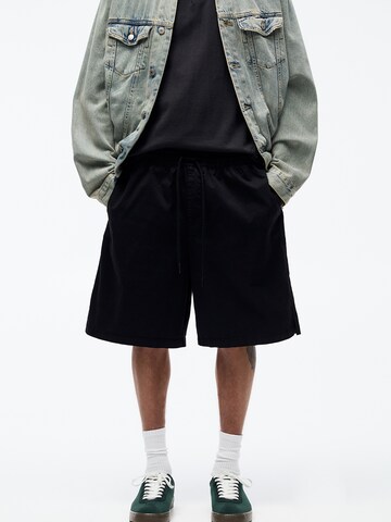 Pull&Bear Loosefit Bukser i sort: forside