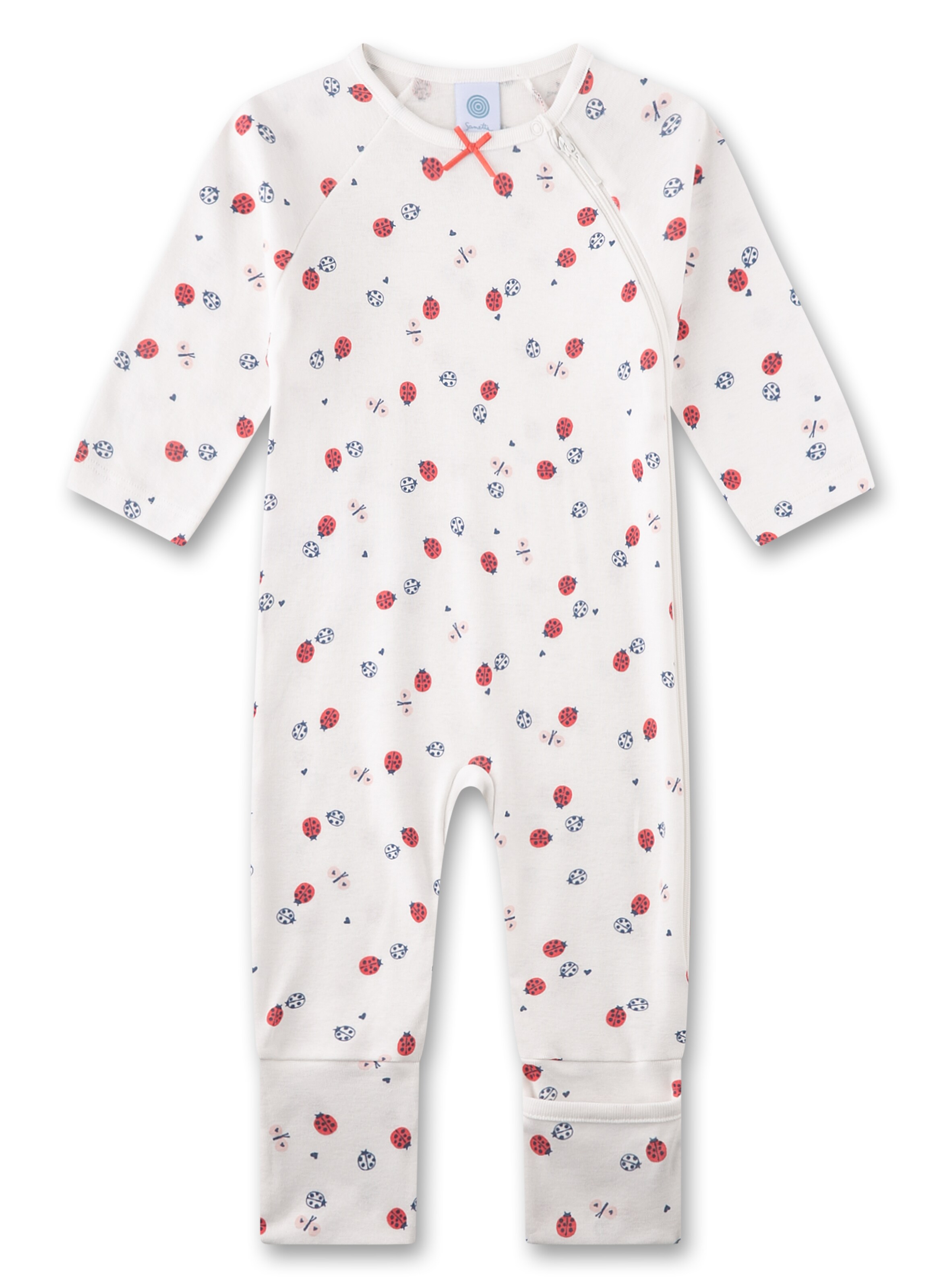 Sanetta Strampler (GOTS) in Weiß: Vorderseite