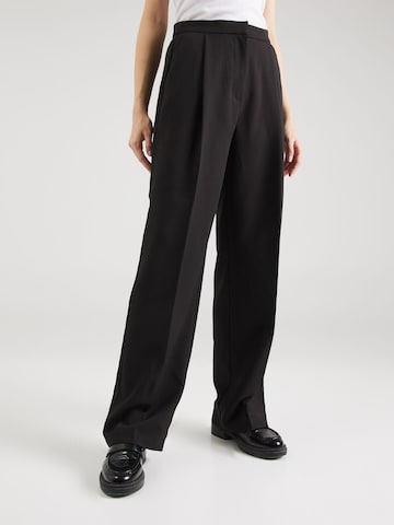 Wide Leg Pantalon à plis VILA en noir : devant