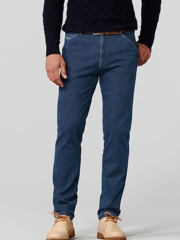 MEYER Regular Chino Pants in Blue: front