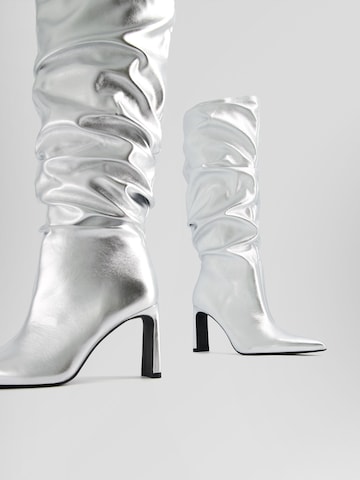 Bershka Boot in Silver