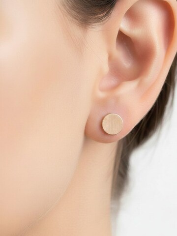 Sergio Engel Ohrringe 'Pura Ohrring 08 Minimalistische Edelstahlstecker in 3 Farben mit gekratzter Oberfläche'‌ in Gold