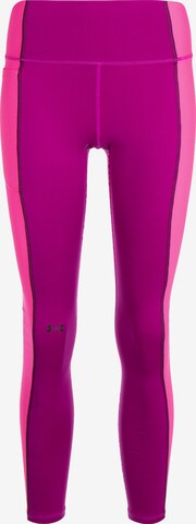 UNDER ARMOUR Skinny Workout Pants 'Novelty' in Pink: front
