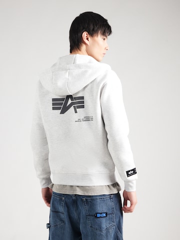ALPHA INDUSTRIES Sweat jacket in Grey: front