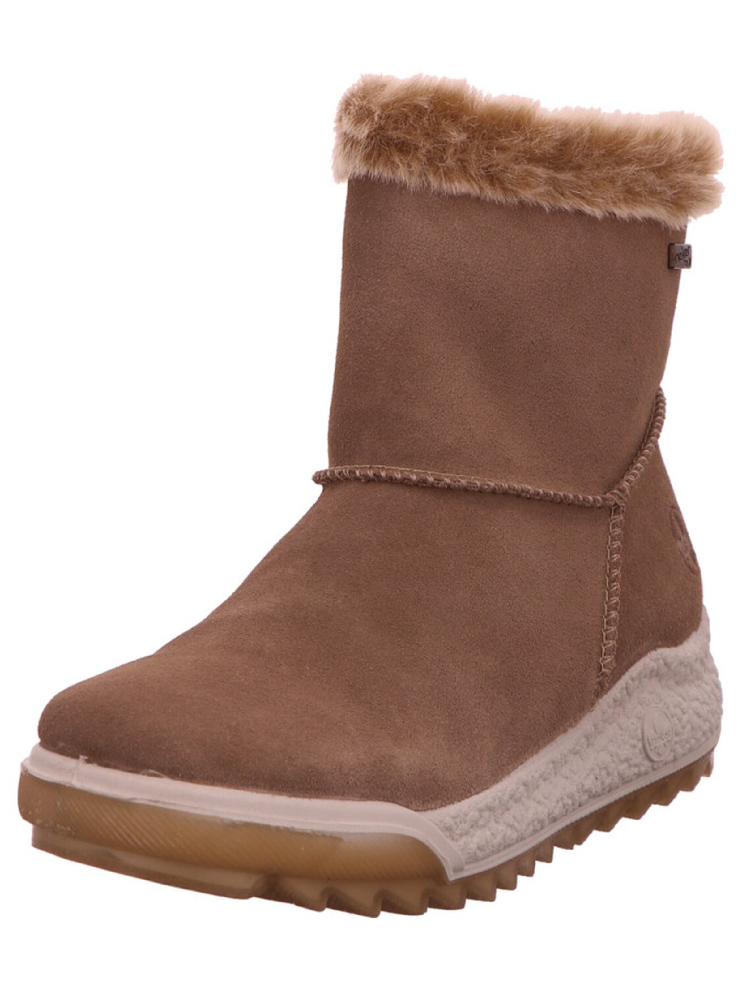 Boots 'Stiefel Damen Y4780-64 Leder-Mix in beige' di Rieker in marrone: frontale