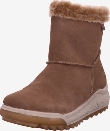 Boots 'Stiefel Damen Y4780-64 Leder-Mix in beige' di Rieker in marrone: frontale