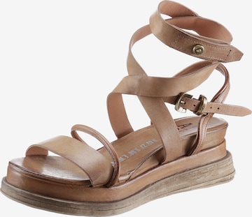 A.S.98 Strap Sandals in Brown: front