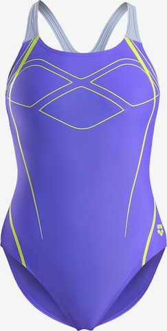 ARENABustier Jednodijelni kupaći kostim 'Graphic Pro Back' - plava boja: prednji dio