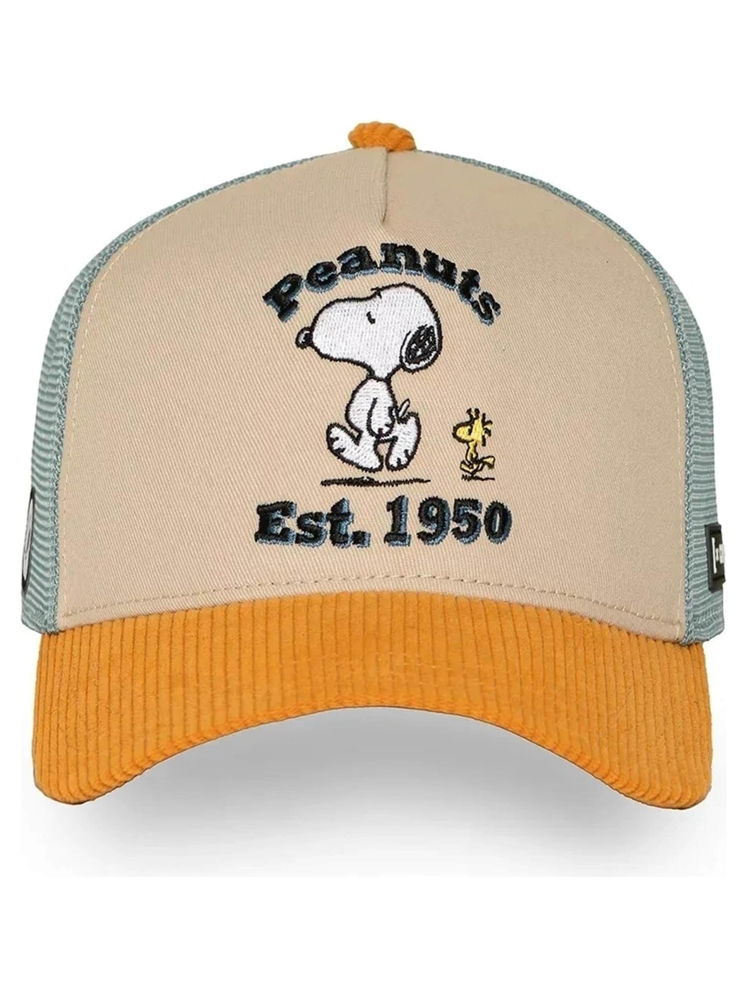 Capslab - Gorra 'Gorra capslab beige cord snoopy trucker cap' en beige: frente