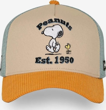 Capslab - Boné 'Gorra capslab beige cord snoopy trucker cap' em bege: frente