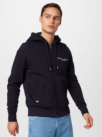 TOMMY HILFIGER Zip-Up Hoodie in Blue: front