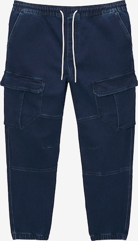 Pull&Bear Tapered Cargojeans i blå: framsida