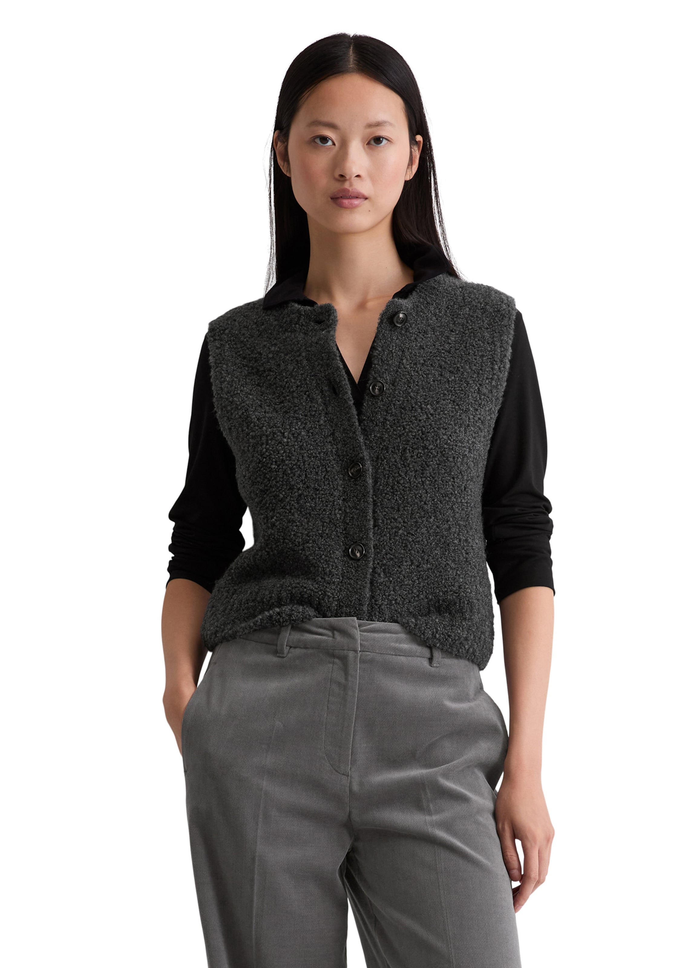 Marc O'Polo Strickjacke in Grau: Vorderseite